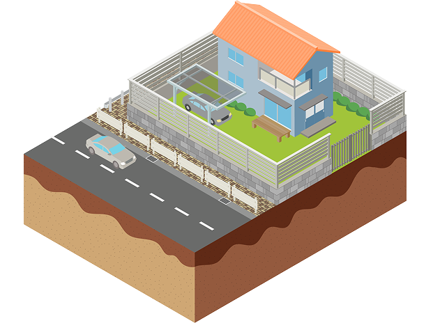 エクステリア関連製品イメージイラスト